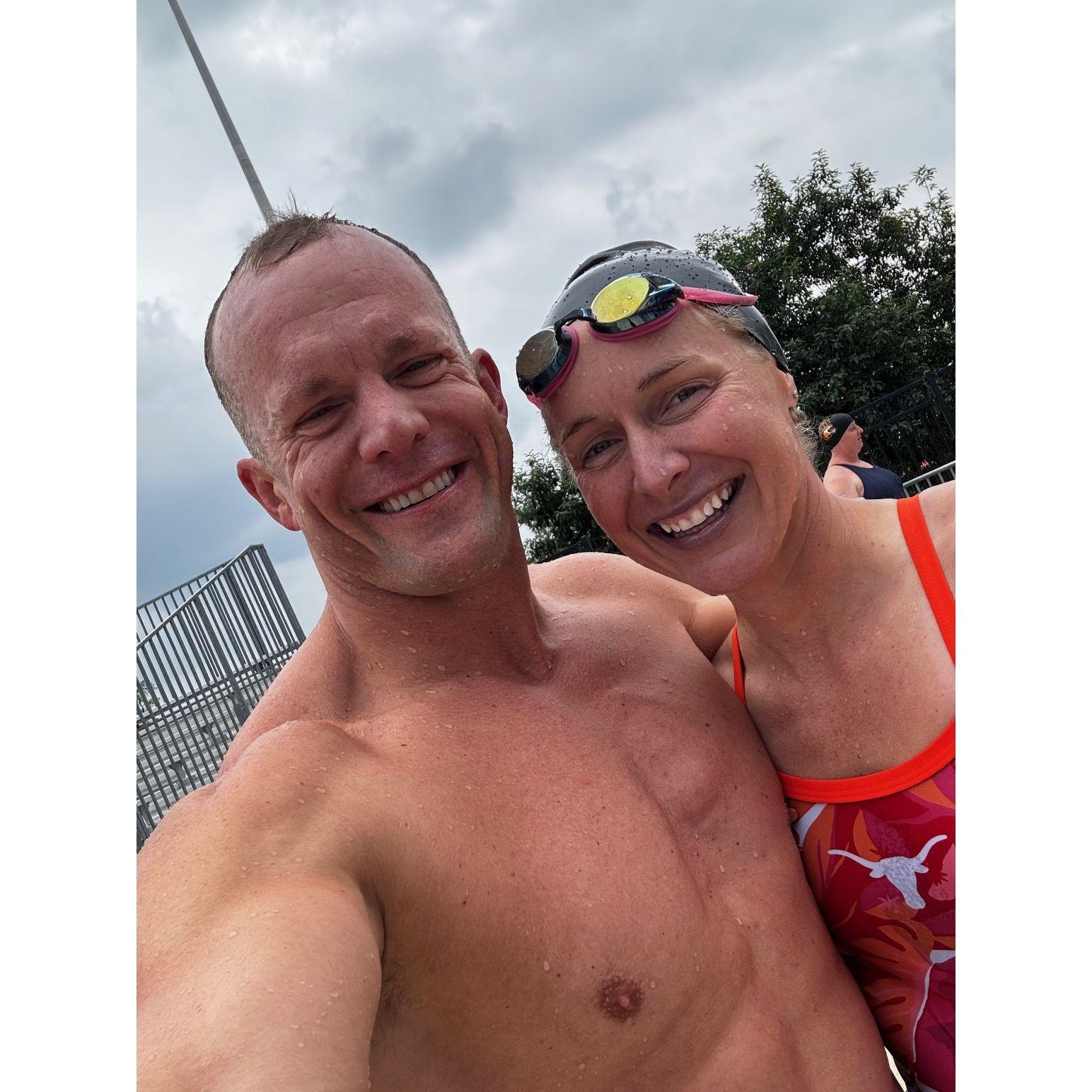 Masters Swim Nationals, she set a record!