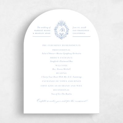 Blue Arch Wedding Program - Lockwood