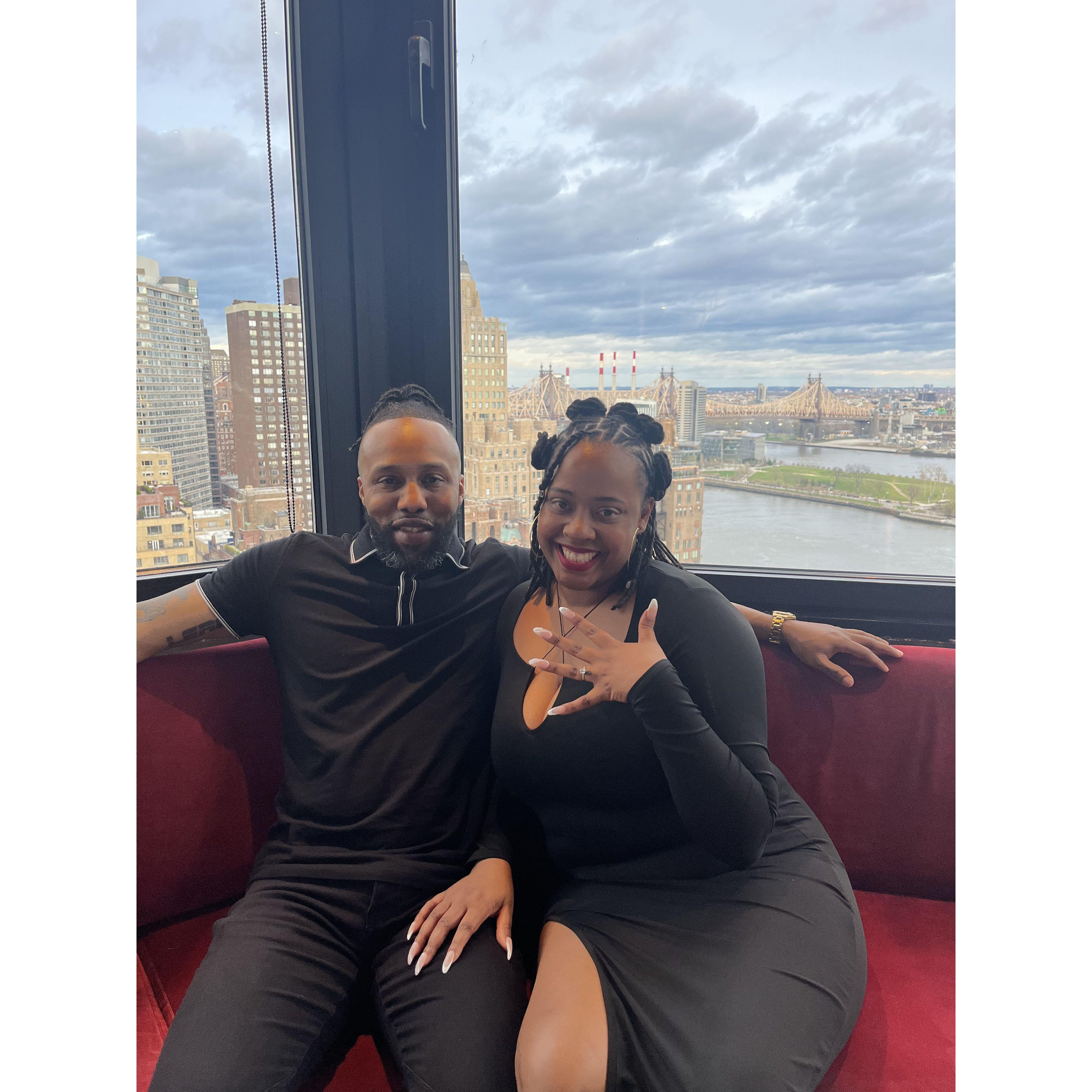 Todd proposed on April 13th at Ophelia's in Manhattan, NYC.