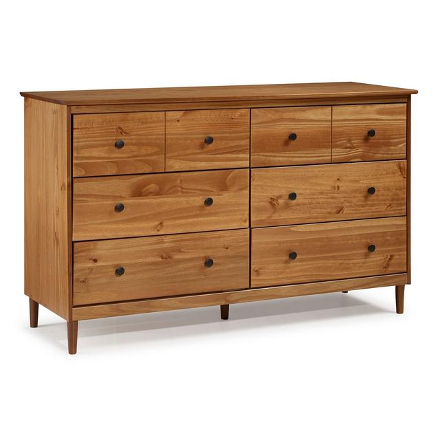 Classic Mid Century Modern 6 Drawer Dresser Caramel - Saracina Home