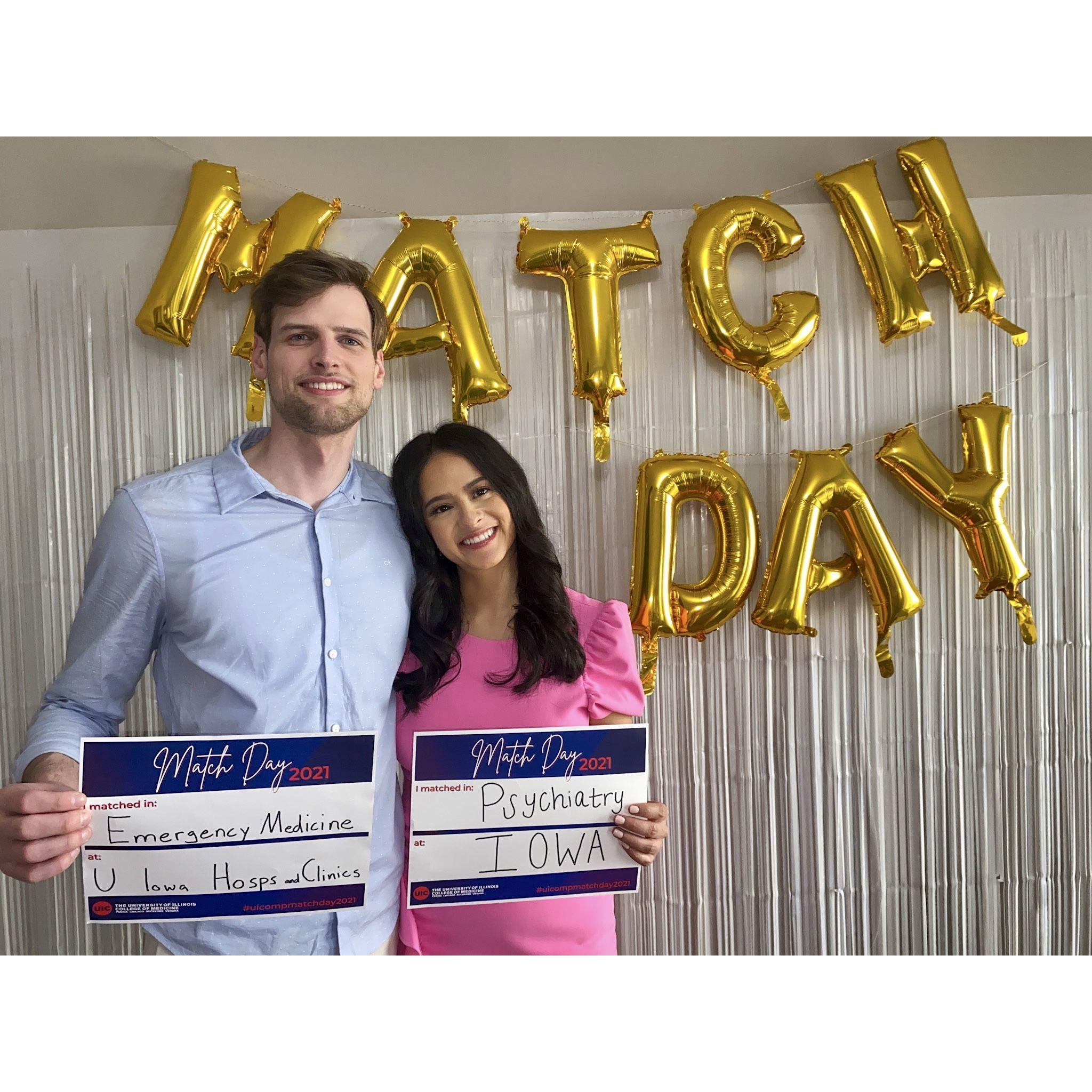 This is the day we found out that we matched at The University of Iowa for residency! Couples matching is notoriously difficult and we were fortunate to have matched at the same program.