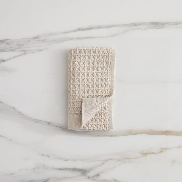Organic Plush Waffle Towel, Oatmeal , Hand Towel