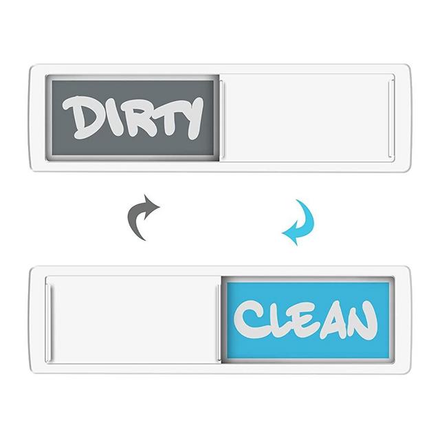 KitchenTour Dirty Clean Dishwasher Magnet - Upgrade Super Strong Magnet Version - Newest Design Easy to Read Non-Scratch Magnetic Indicator Sign with Clear, Bold & Colored Text - White