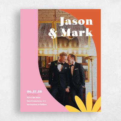 Orange Wedding Save the Date - Peoria Photo