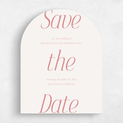 Beige Arch Wedding Save the Date - Mycenae Portrait