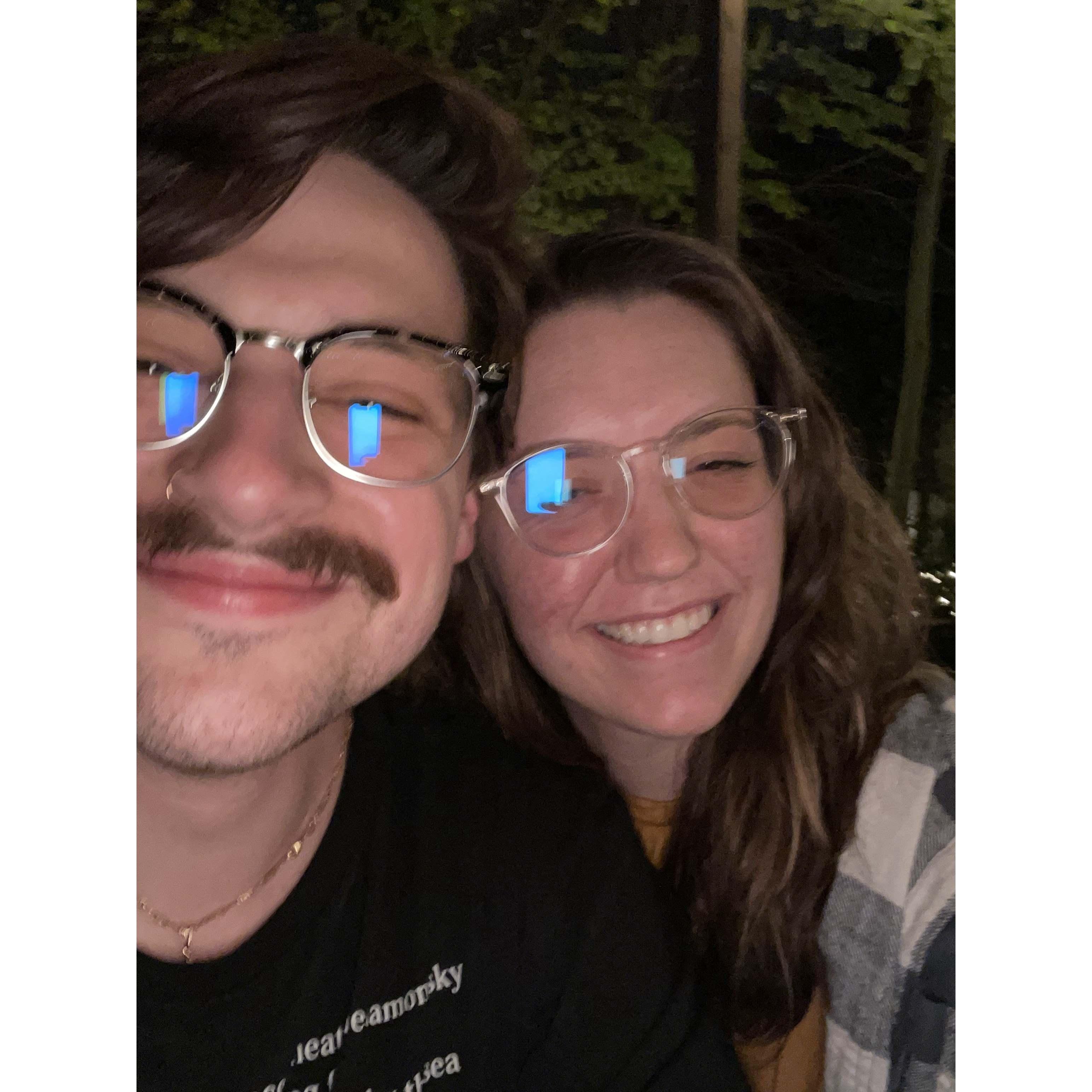 A photo from a very sweet date night at a wine garden!