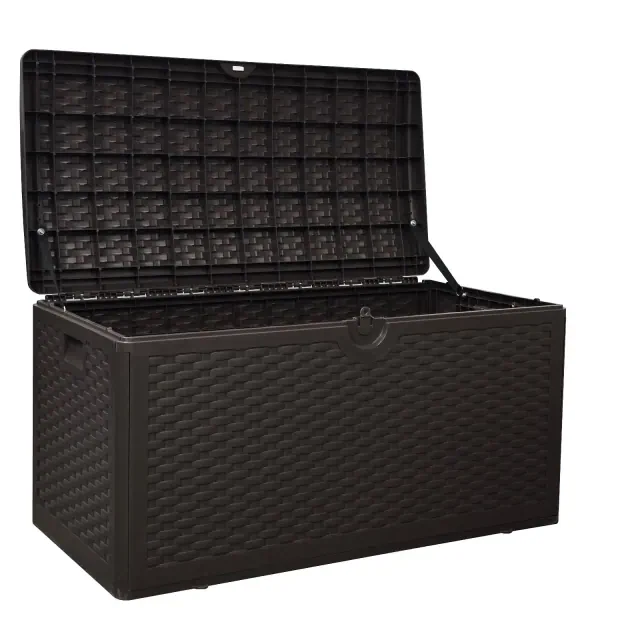 80 Gallon Resin Deck Box, Weatherproof Storage Box for Home, Patio, Kitchen, Balcony Brown 80 Gal.