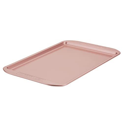 Farberware Nonstick Bakeware, Nonstick Cookie Sheet / Baking Sheet - 10 Inch x 15 Inch, Rose Gold Red