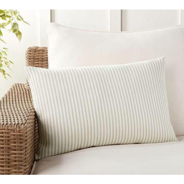 Sunbrella® Bungalow Striped Indoor/Outdoor Lumbar Pillow