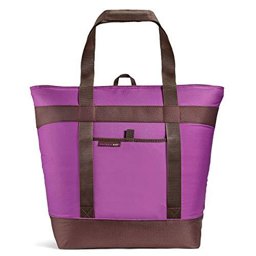Rachael Ray Jumbo ChillOut Thermal Tote Bag for Grocery Shopping, Transport Cold or Hot Food, Extra-Large Capacity, Insulated, Reusable, Purple