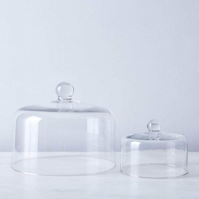 Blown Glass Cake Stand Dome 10"