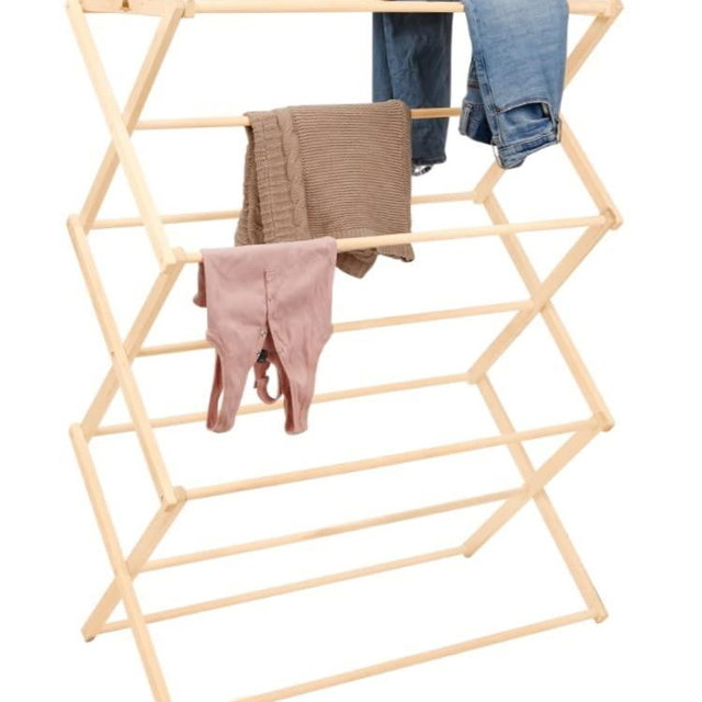 Pennsylvania Woodworks Premium American Maple Clothes Drying Rack - Handcrafted in Pennsylvania - Solid Wood Construction, Collapsible, Eco-Friendly Laundry Solution (X-Large)
