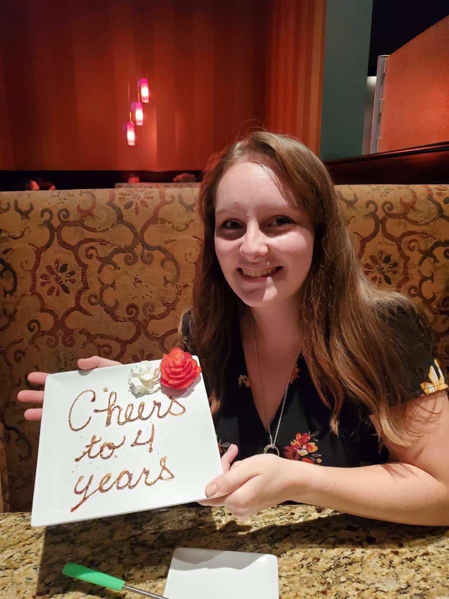 Jacob and Alianna’s 4 year anniversary that they celebrated by going to The Melting Pot.