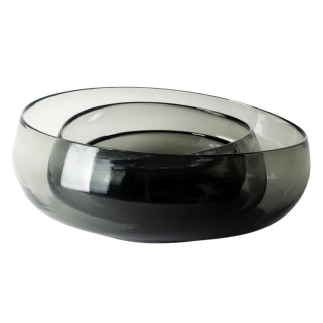 Nesting Glass Bowl Charcoal (Medium)