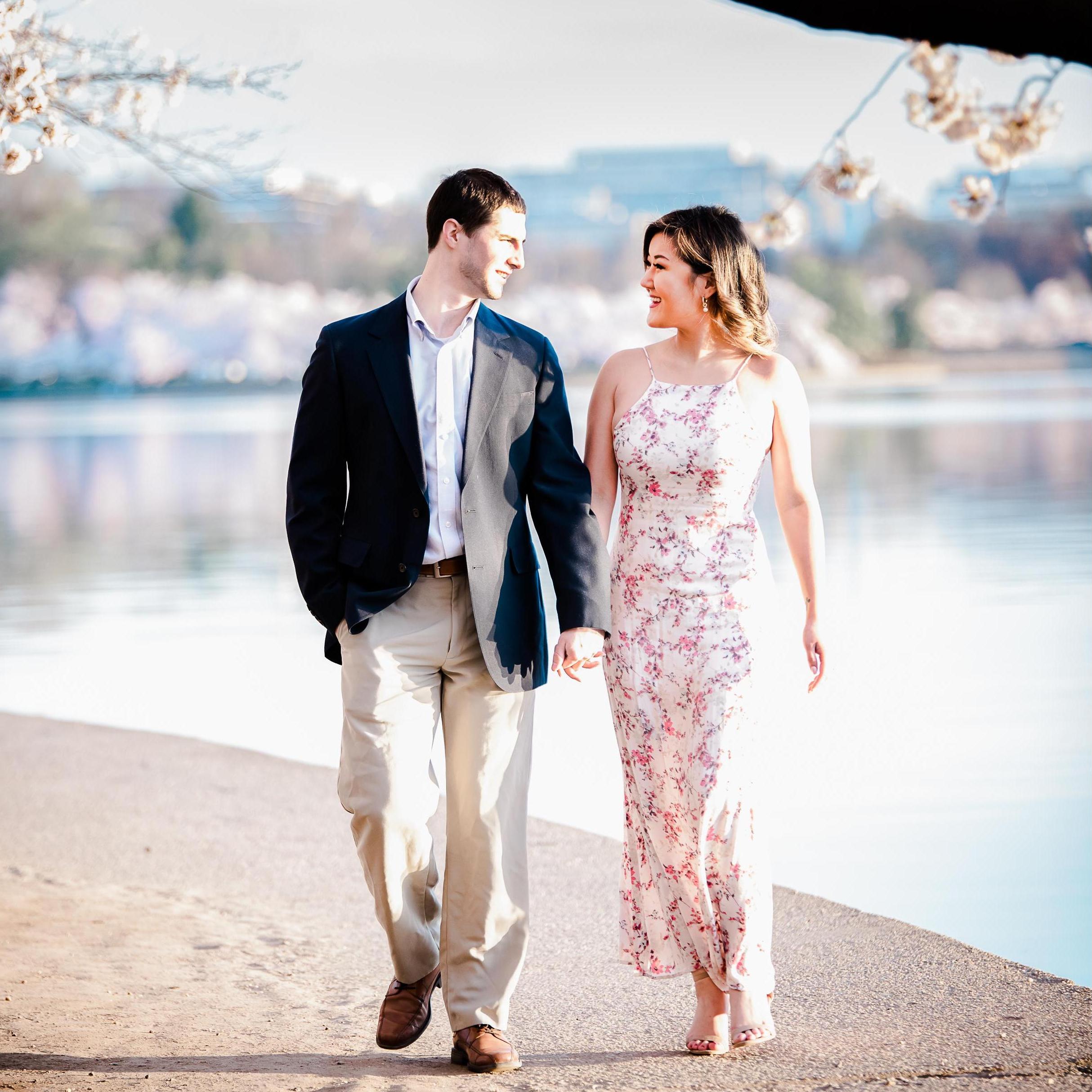 April 2019 Washington D.C. cherry blossom engagement shoot