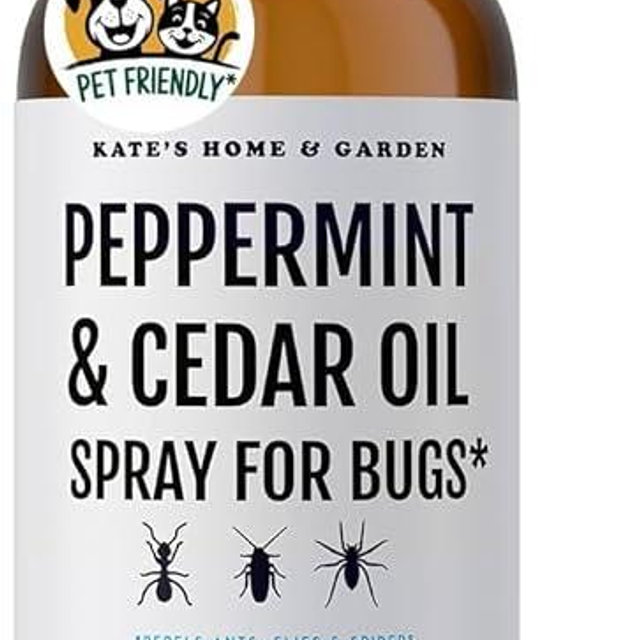 Kate's Home & Garden Peppermint Oil Spray for Bugs, Ants, Insects, Spiders. Pesticide and Insecticide Indoor Repellent Pest Control with Cedarwood Oil (16oz, Natural, Pet Safe, Non Toxic)