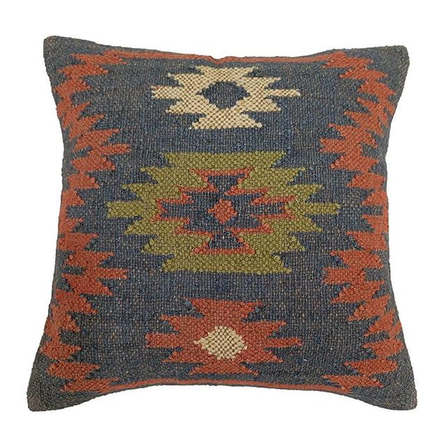 Trade Star Indian Jute Cushion Cover, Handwoven Rug Pillow, Kilim Pillow Cover 18x18, Boho Home Decor, Vintage Pillow Case, Oriental Cushion Cover, Decorative Throw Pillows (Pattern 8)