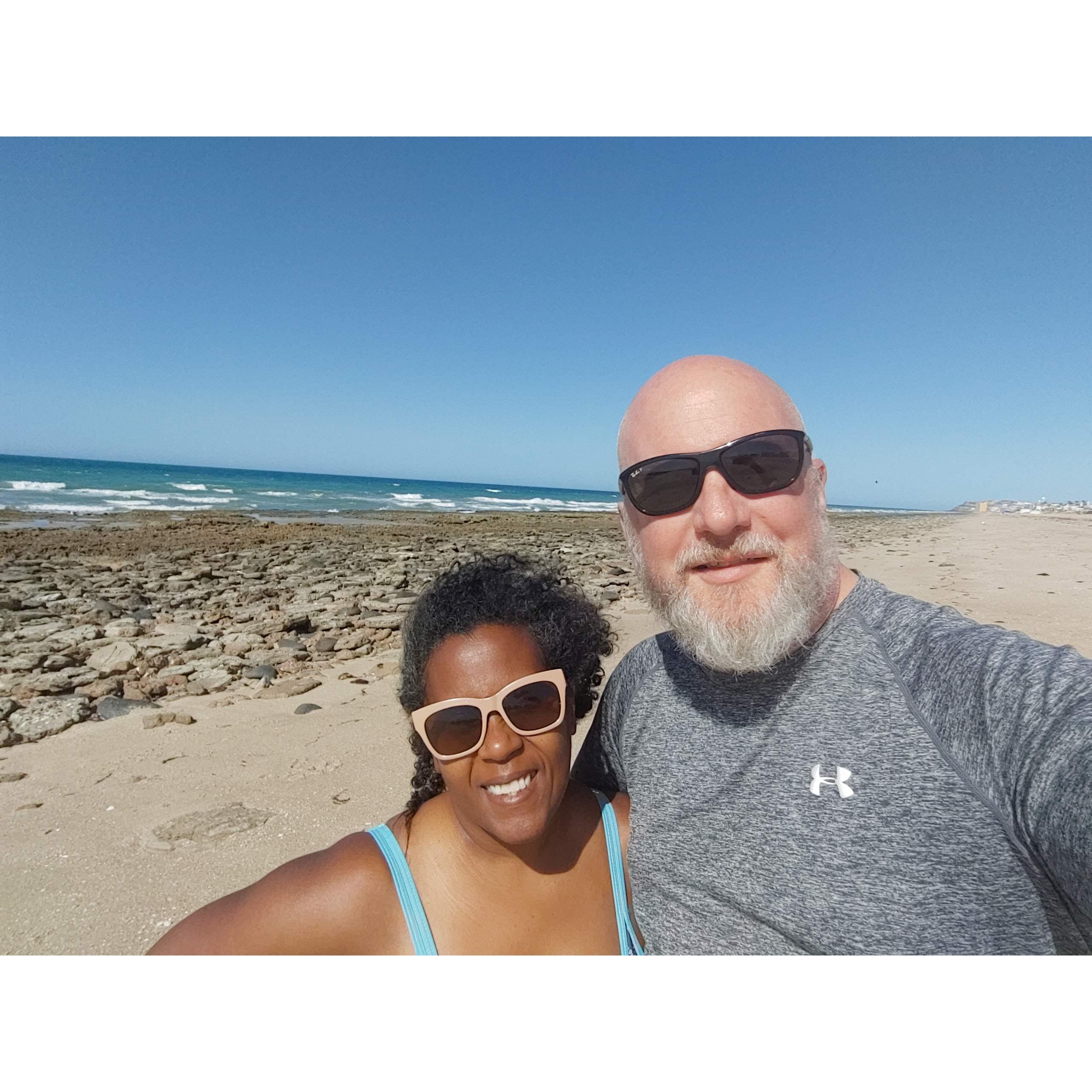Walking on the beach in Puerta Penasco, Mexico