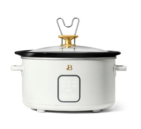 Beautiful 4Qt Slow Cooker with Touch-Activated Display, by Drew Barrymore (Icing White)