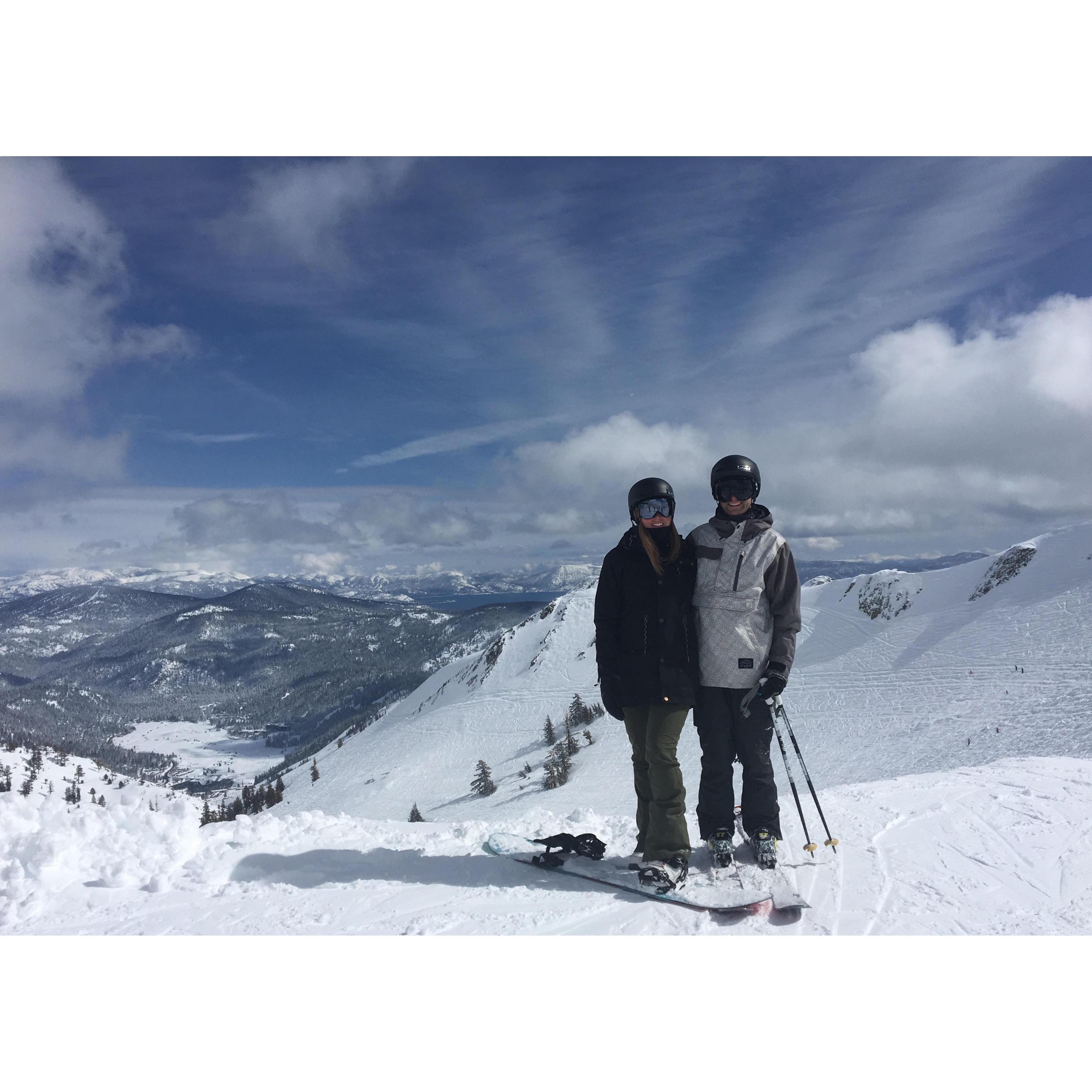 skiing and snowboarding at squaw valley, ca