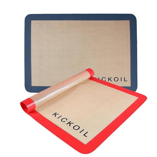 Silicone Baking Mat Large Baking Mat Set of 2 Half Sheets Mats (11 5/8" x 16 1/2"), Silicone Non Sticking Baking Mat Reusable, Professional Grade Bakeware Pad for Cookies, Macarons,Bread and Pastry