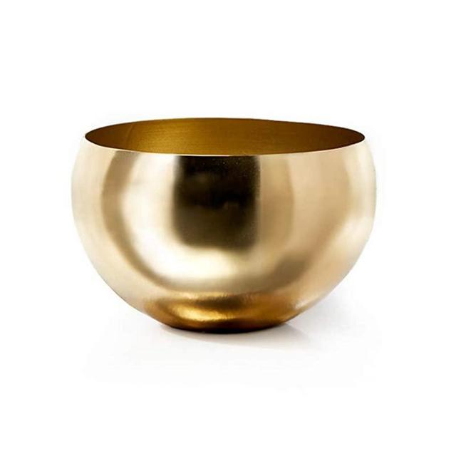 Serene Spaces Living Gold Colored Metal Bowl Ideal for Weddings, Parties, Events, Restaurants, Home Decor, Measures 3.5 inches Tall and 5.25 inches Dia