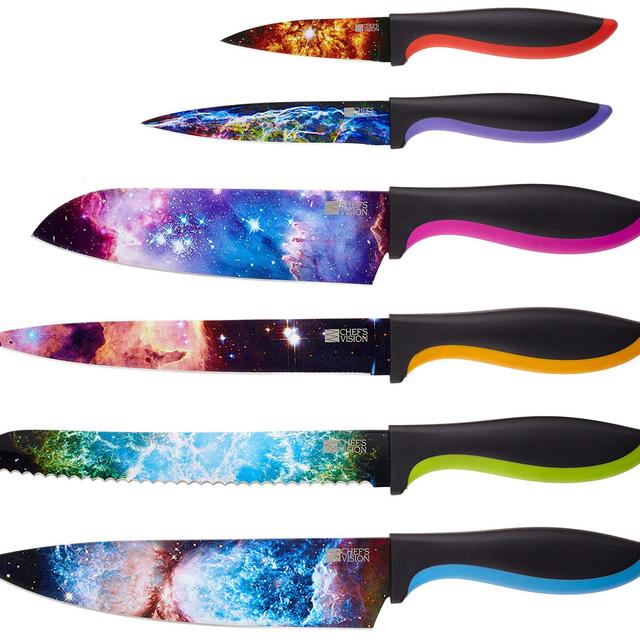 Cosmos Kitchen Knife Set in Gift Box - Color Chef Knives - Cooking Gifts for Husbands and Wives, Unique Wedding Gifts for Couple, Birthday Gift Idea for Men, Housewarming Gift New Home for Women