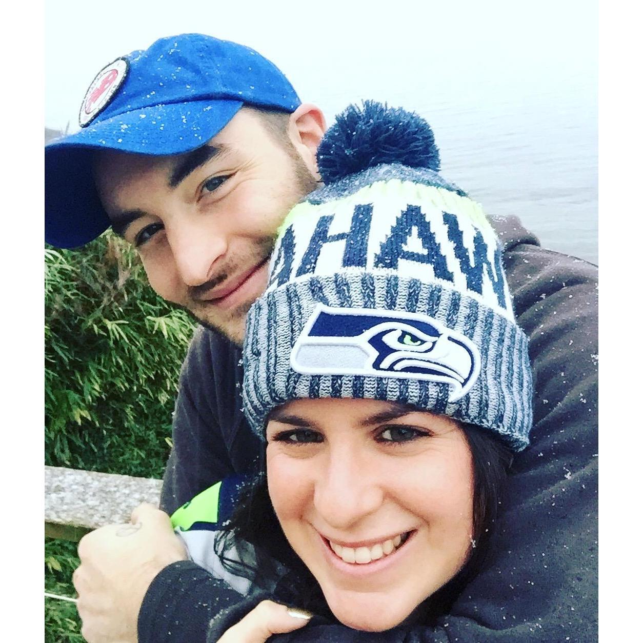 Celebrating snow and the Hawks on Christmas eve
