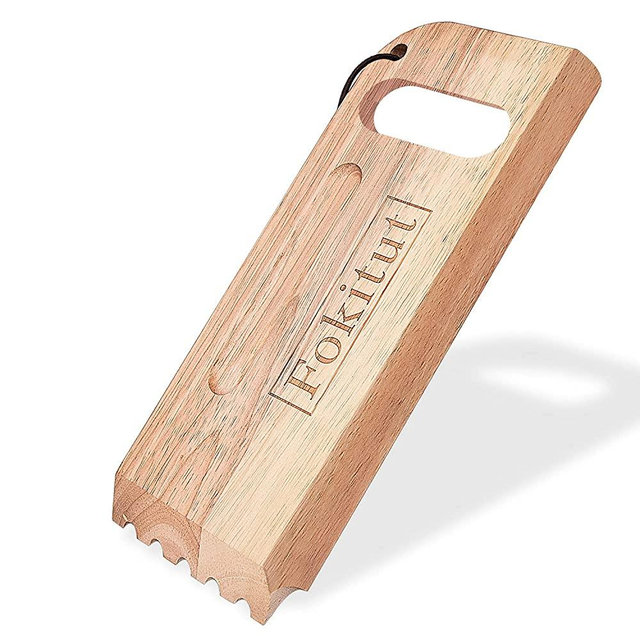 Fokitut Wood Grill Scraper, Wooden Grill Scraper, Wooden Grill Cleaner Scraper, Wood BBQ Scraper for Grill, Wooden Barbeque Grill Grate Cleaner