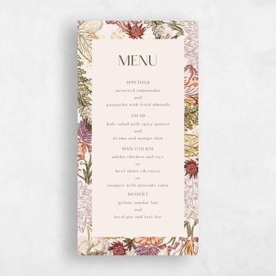 Linen, Beige Wedding Menu - Harlow