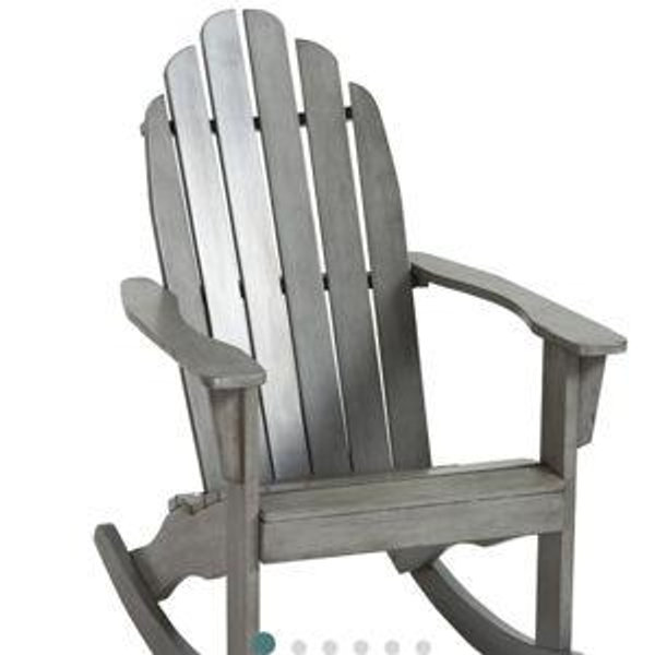 Slatted Wood Adirondack Rocking Chair - World Market (Gray)
