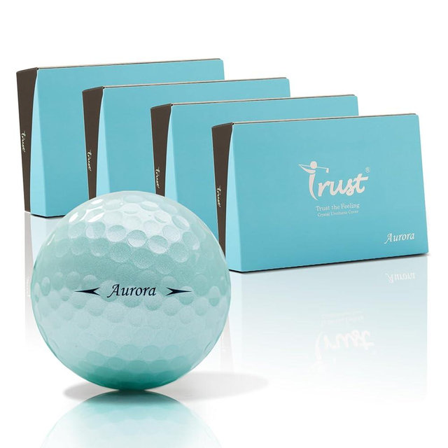 Trust Golf Balls - Aurora & Rosa Crystal Urethane Series | Eye-Catching & Easy to Spot | Maximum Distance, Soft Feel, Straight Flight, & Greenside Control | Blue, Orange, Pink, Yellow | 12 or 48 Balls