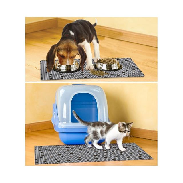 Drymate Multi-Use Paw Stripe Pet Mat Set - Gray (2ct)