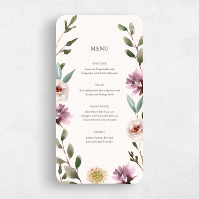 Beige Rounded Wedding Menu - Windsong