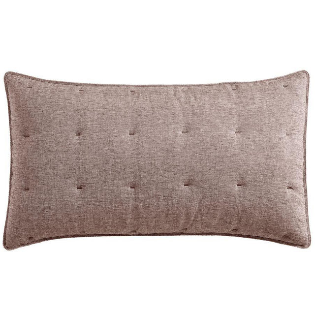 Belgian Flax Linen Comforter Sham, Coffee, King, Set of 2