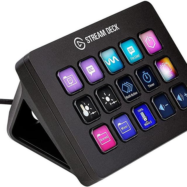 Elgato Stream Deck MK.2 - Tactile Control Interface, 15 Customizable LCD Keys, Trigger Actions in apps, OBS, Twitch, YouTube & More, Detachable USB-C, Windows 10, macOS 10.13 or Later (10GBA9901)