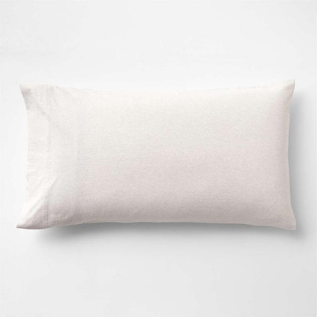 Organic Jersey Heathered Oatmeal Beige King Pillow Sham