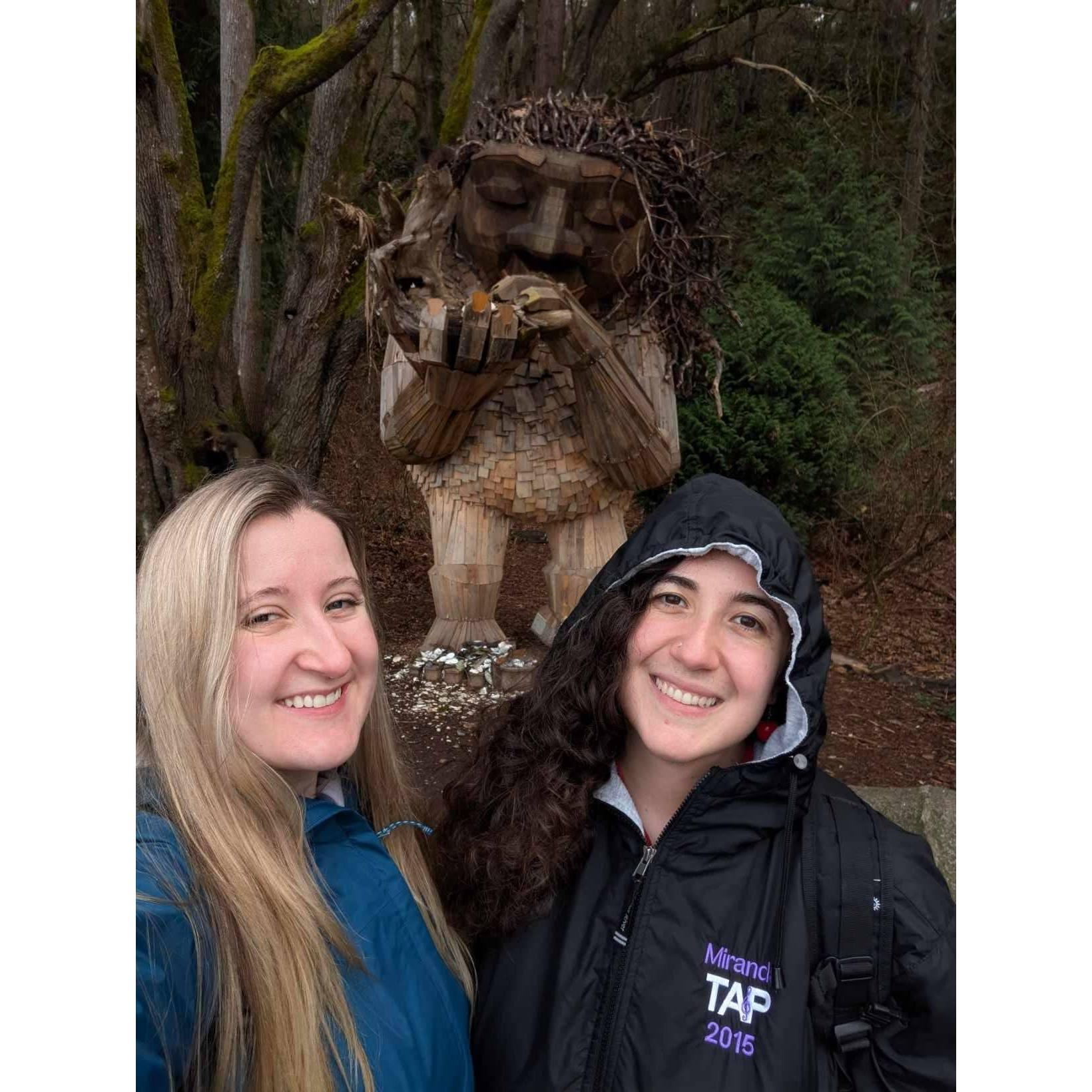 Visiting one of the Northwest Trolls