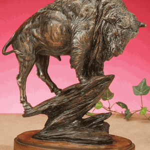 Bronze Style Buffalo Sculpture