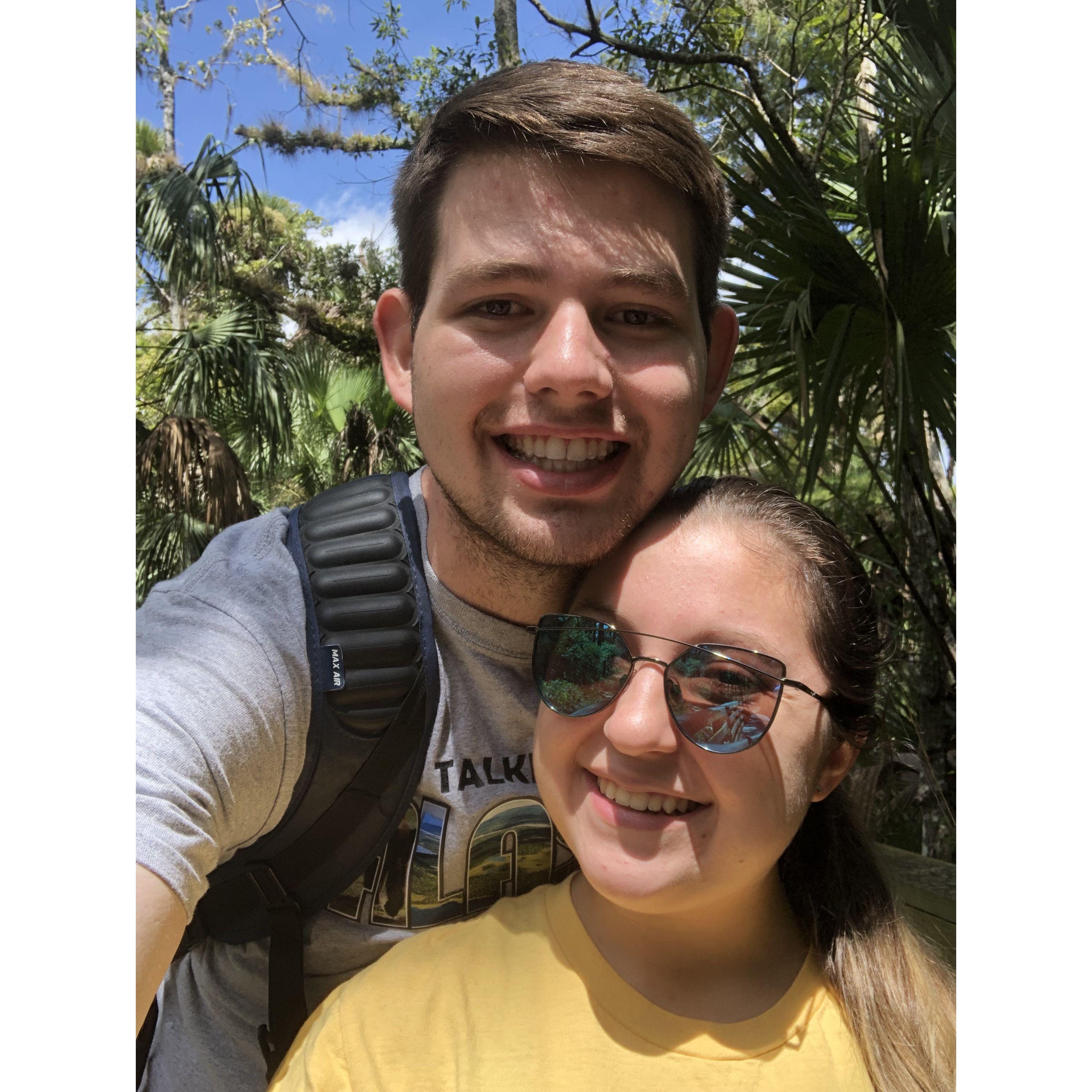 One of our very first dates - hiking Black Bear with Cali.
