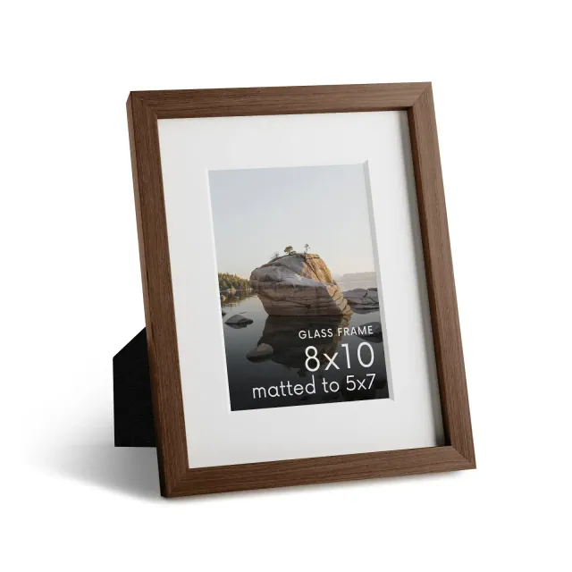 Haus and Hues Oak Picture Frame with Glass, Walnut, 8x10