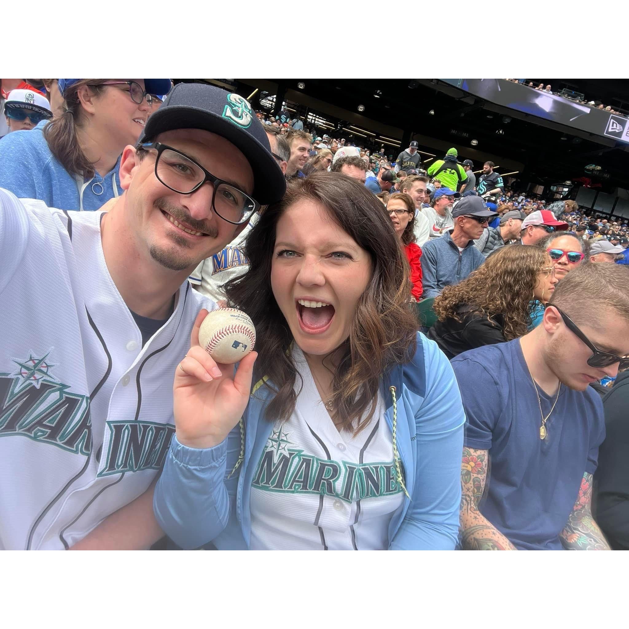 Rebecca caught an Astros Ball! 2022