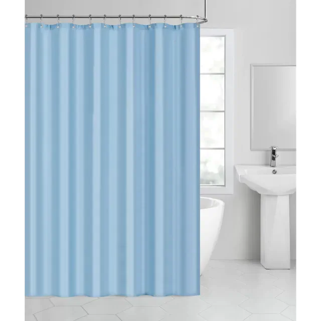 Kate Aurora Living Hotel Collection Mold & Mildew Resistant Fabric Shower Curtain - Baby Blue