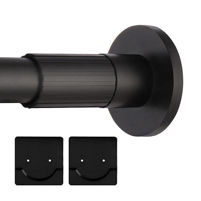 Stainless Steel Shower Curtain Rods For Bathroom,Spring Tension Adjustable Curtain Rod No Drilling,With 2 Pack Holder(32-50 Inches)