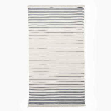 Organic Turkish Stripe Beach Towel - Midnight