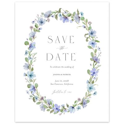 Denim Blue Wedding Digital Save the Date - Liana Portrait
