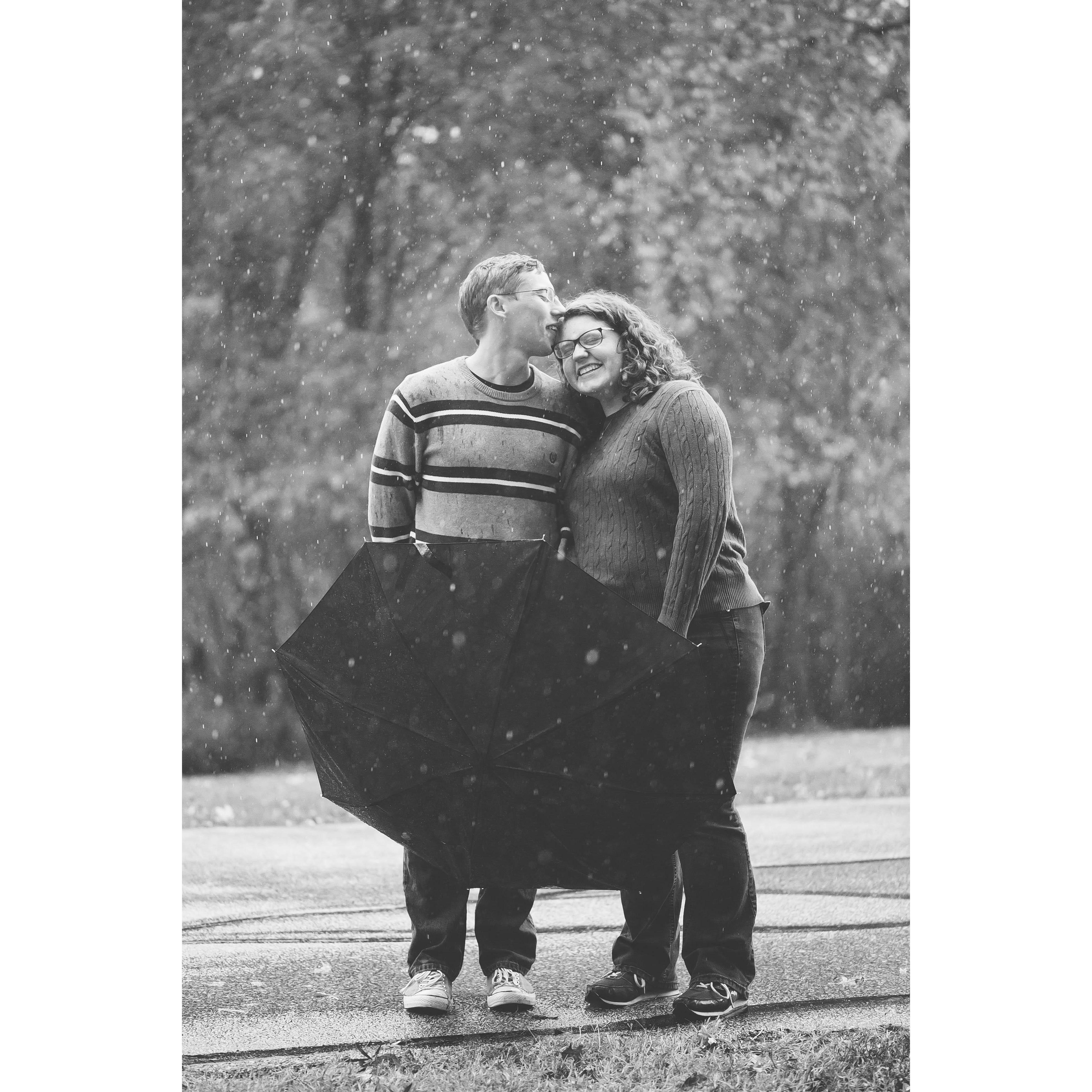 Thanks to Sara LePage, we had such a great engagement photo session. In the rain no less!