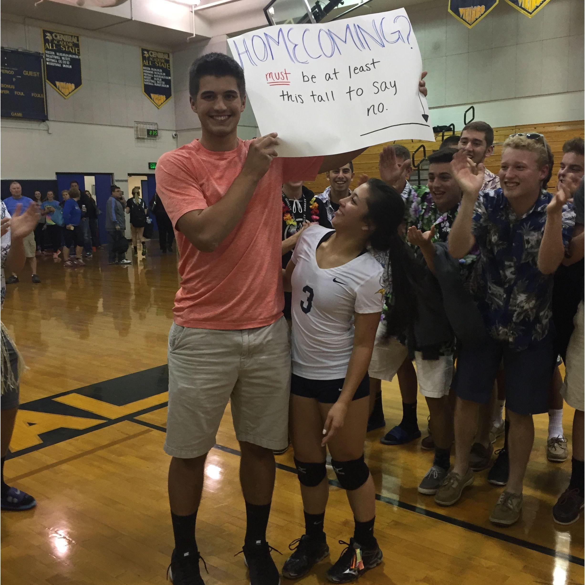 October 20, 2015 - Ryan asks Alex to homecoming