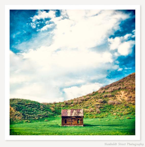 Tiny - Abandoned House Photograph - Rural Wood Cabin Photo - Colorado Landscape Photograph - Rustic Decor