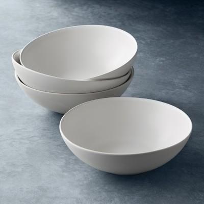 Open Kitchen Matte Coupe Bowls, Set of 4, White